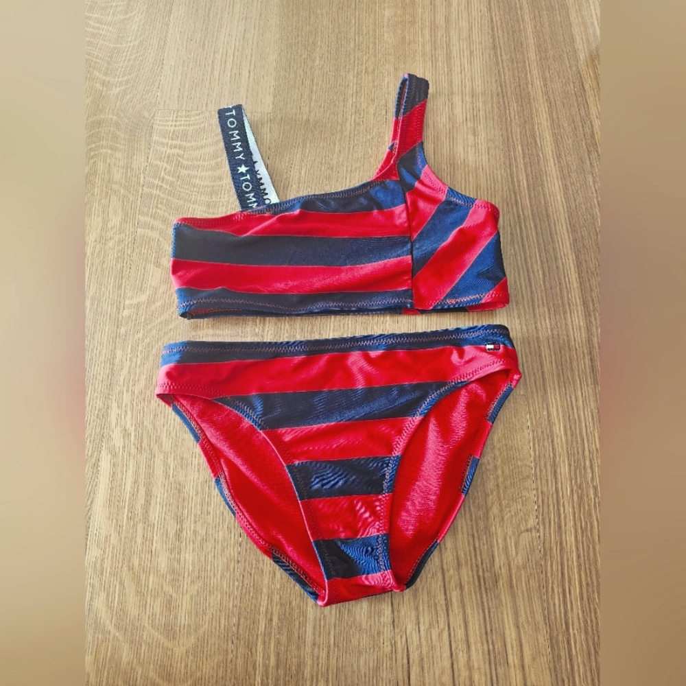 Tommy Hilfiger Rugby Stripe Two Piece Swimsuit Set